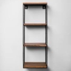Hearth & Hand Magnolia Wood and Metal Wall Shelf Black Brown
